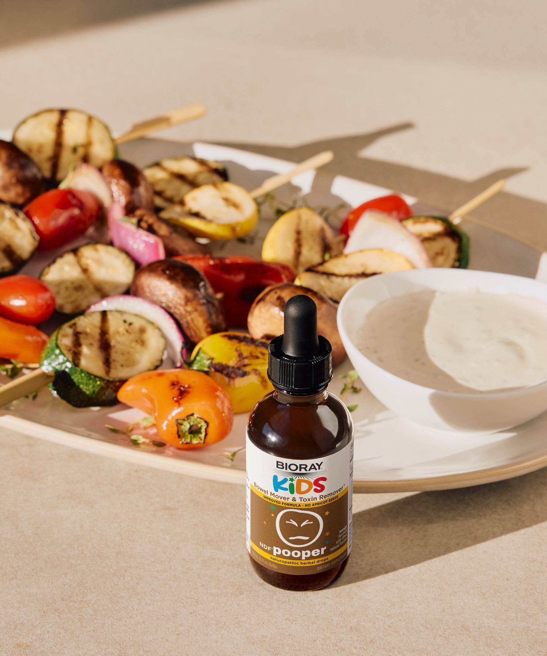 Veggie Skewers with BIORAY® Hidden Ranch Dip