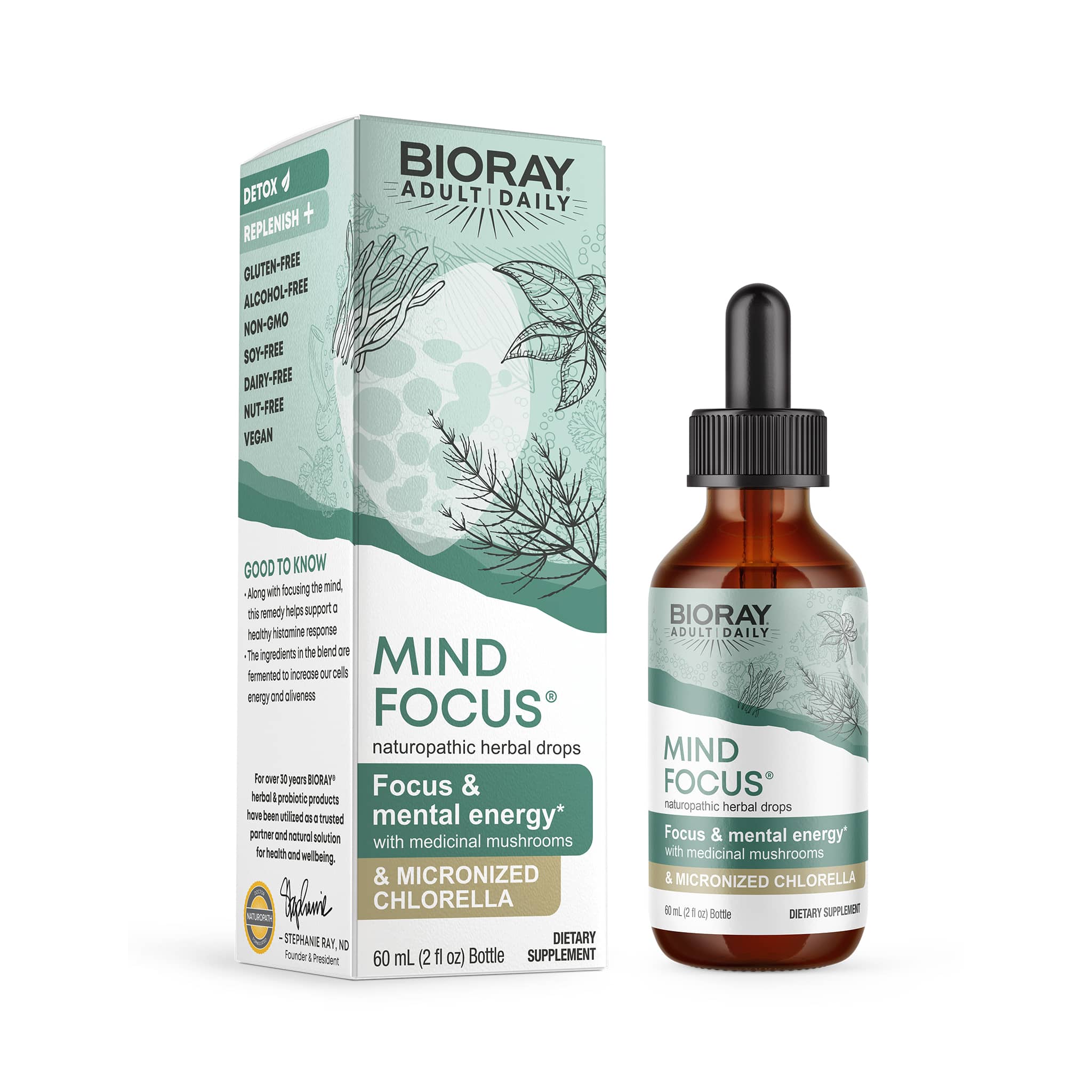 BIORAY® MIND FOCUS® 2oz bottle and box