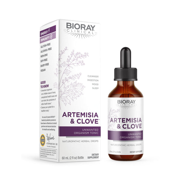BIORAY® Artemisia & Clove® 2oz bottle and box